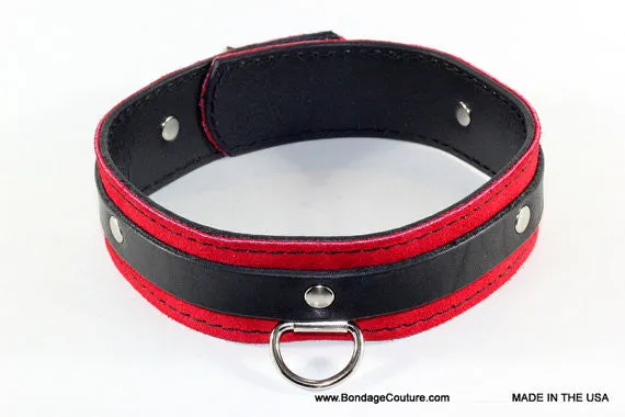 Dual Layer Red and Black BDSM Collar