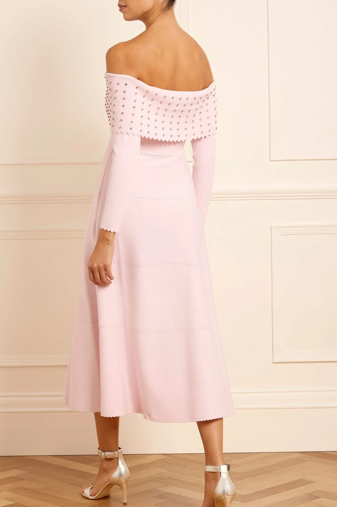 Embellished Bardot Knit Gown