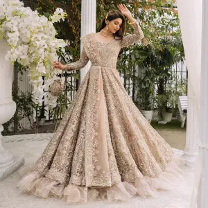 Embellished Golden Lehenga for Bridal Wedding Wear
