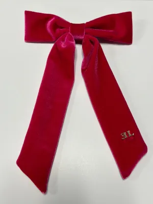 Embellished Pearl Bow-Hot Pink
