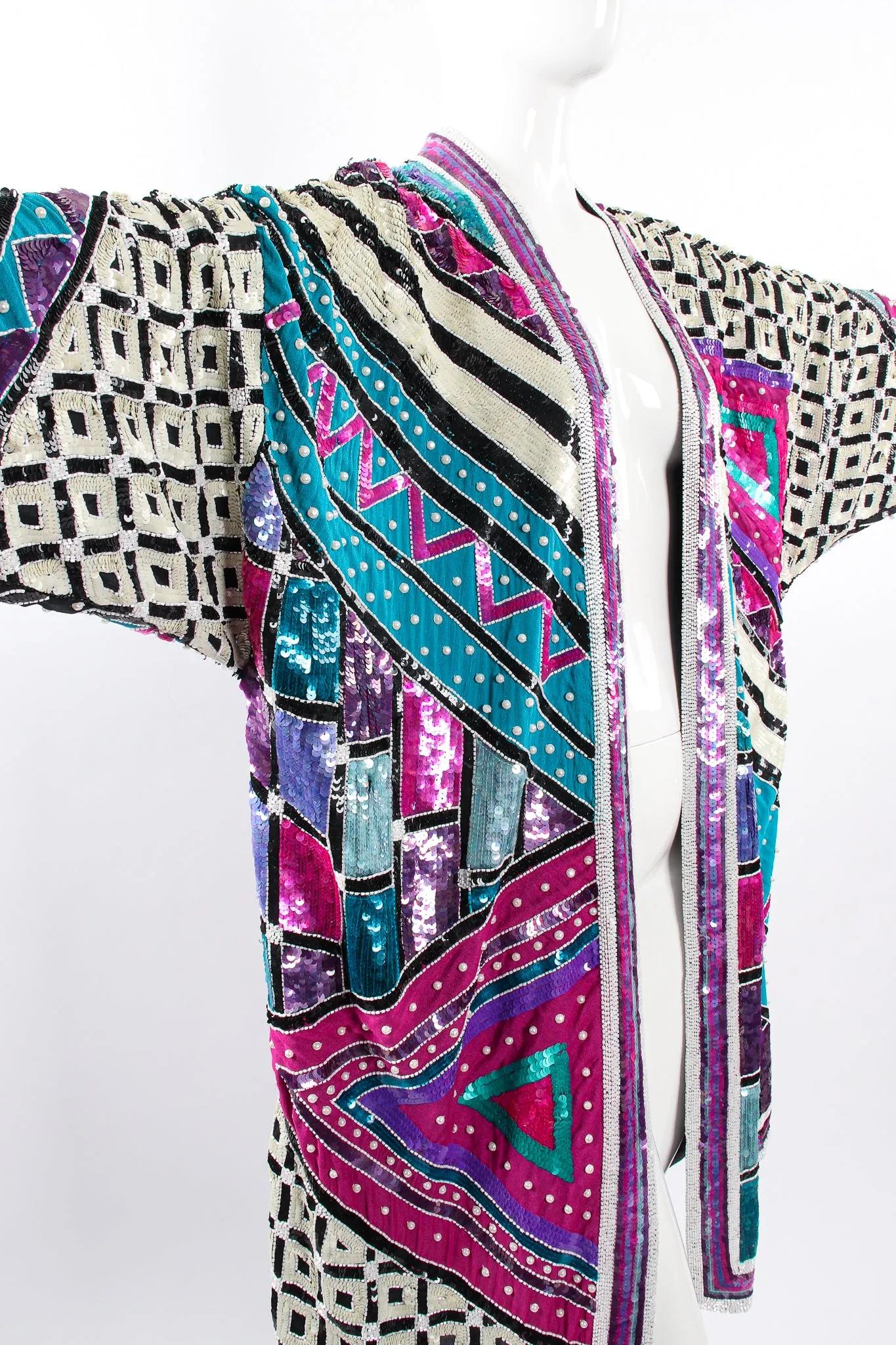 Embellished Sequin Pearl Duster