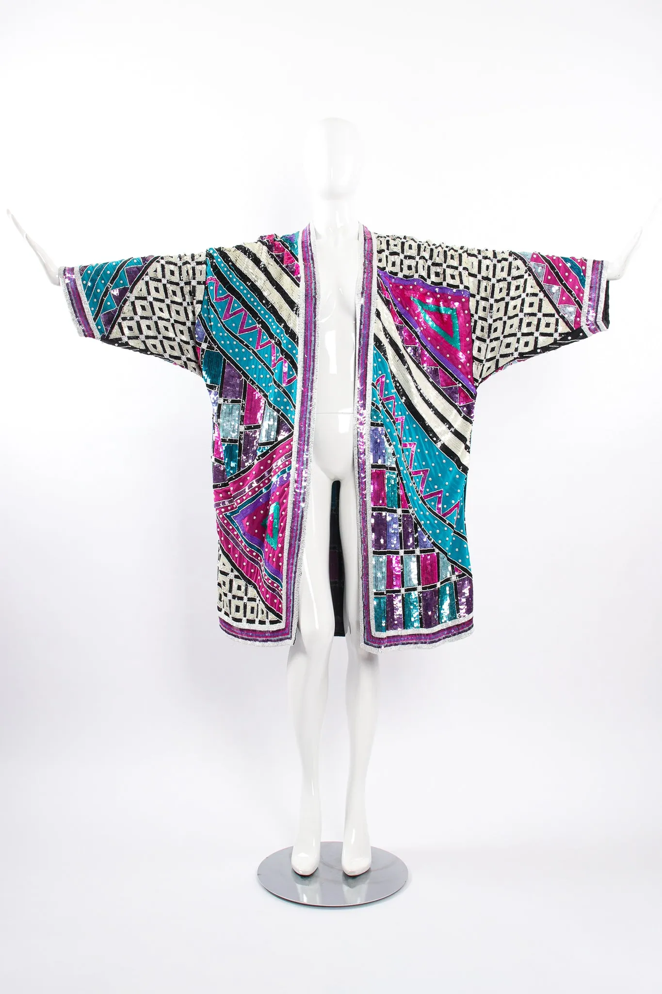 Embellished Sequin Pearl Duster