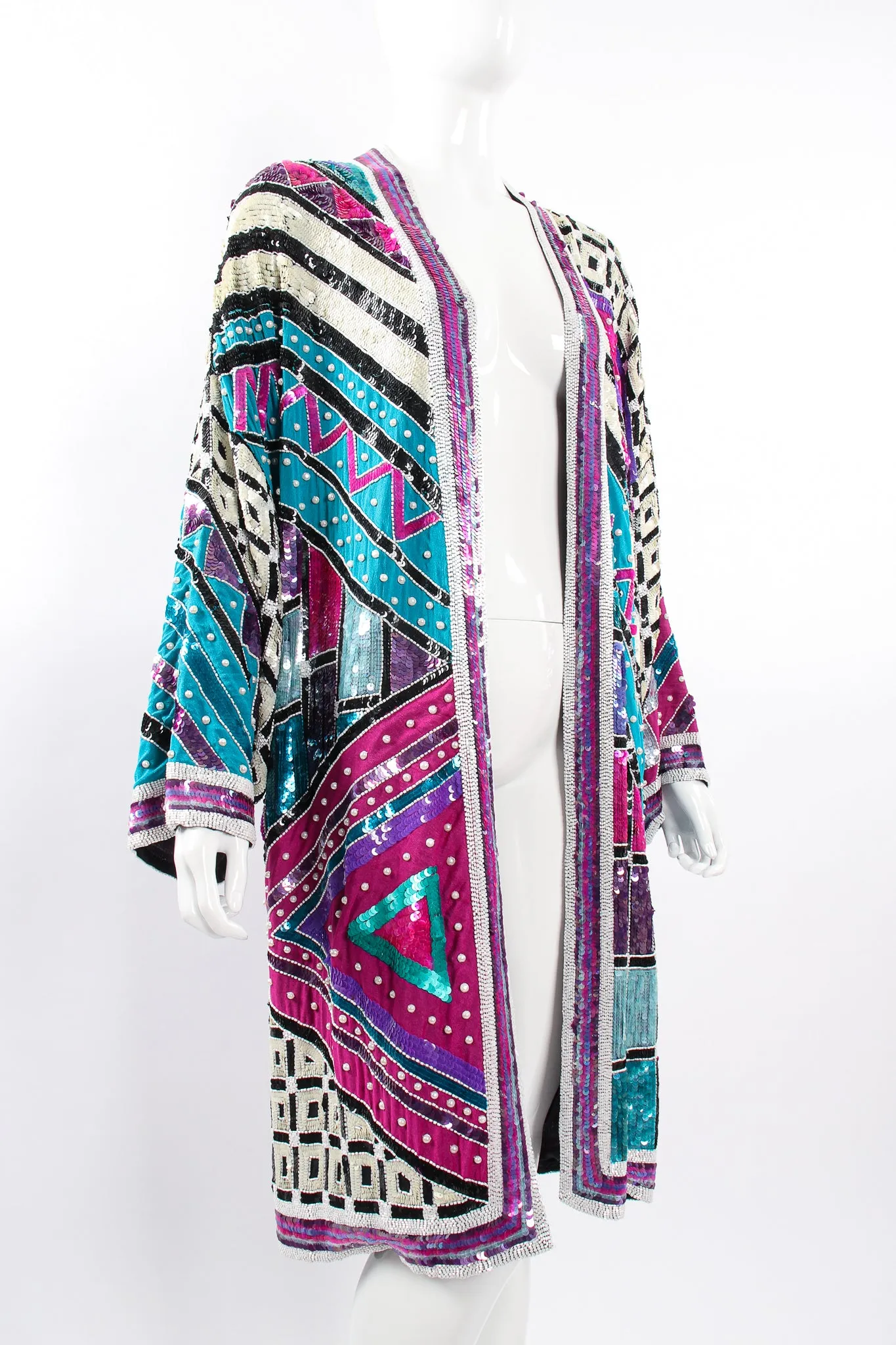 Embellished Sequin Pearl Duster