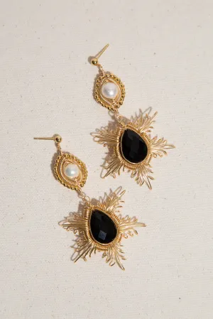 Emilia Drop Earrings - Black