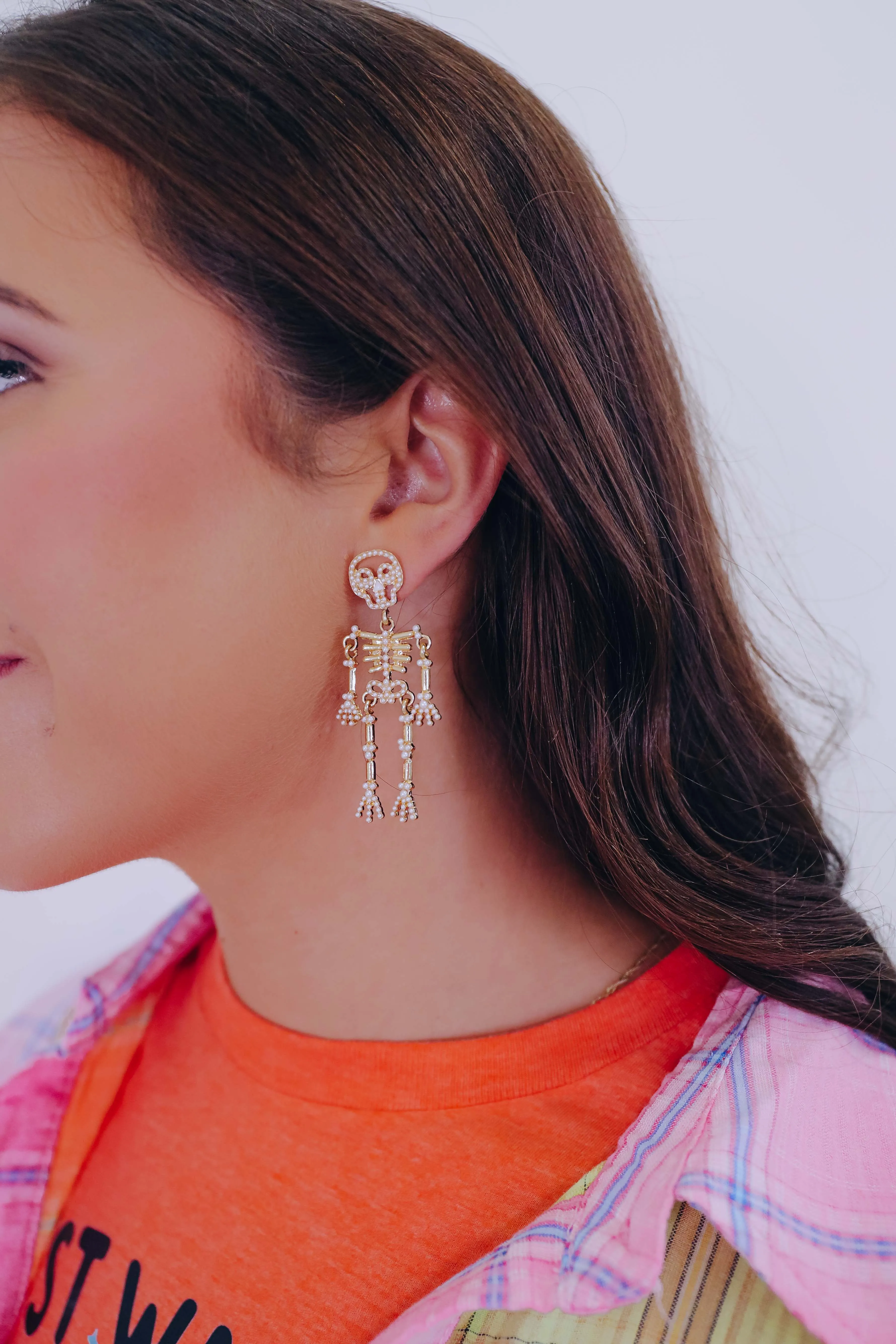 Emily Embellished Skeleton Dangle Earrings