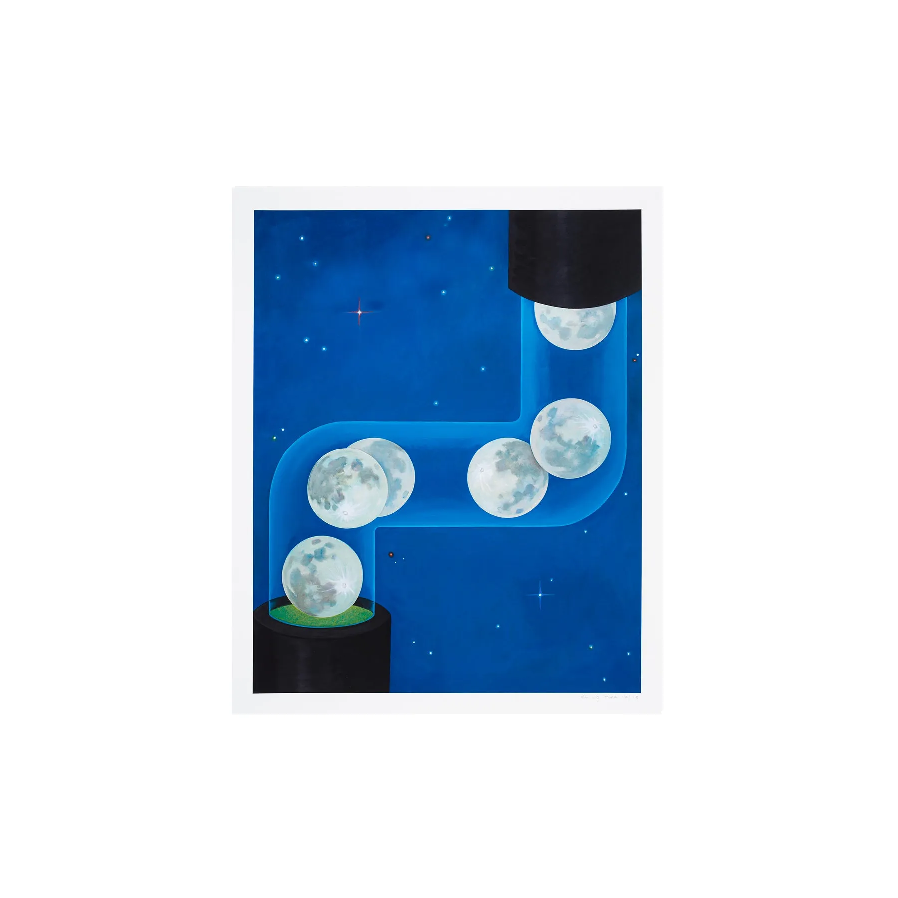 Emily Furr, Moon Chute, 2022; Hand-Embellished, Signed and Numbered Limited Edition Print