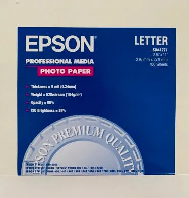 Epson Glossy Pro Media Photo White Paper