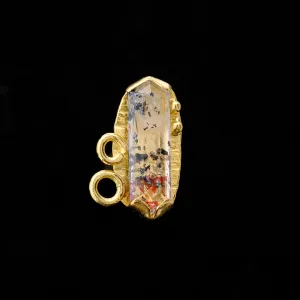 Eternal Koi Pond - Disco Fire Quartz - 14ga Threaded end - 18kt Yellow Gold