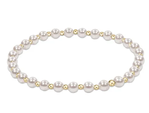 Extend Classic Grateful Pattern 4mm Bead Bracelet - Pearl