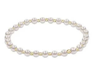 Extend Classic Grateful Pattern 4mm Bead Bracelet - Pearl