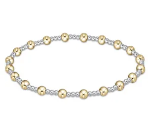 Extend Classic Sincerity Pattern 4mm Bead Bracelet - Mixed Metal