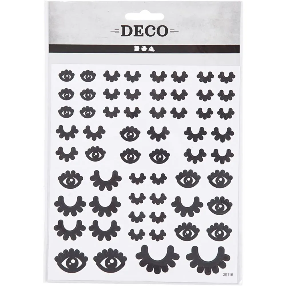 Eyes Metallic Foil Colourful Glitter Stickers 15cm Card Embellishments Sheet