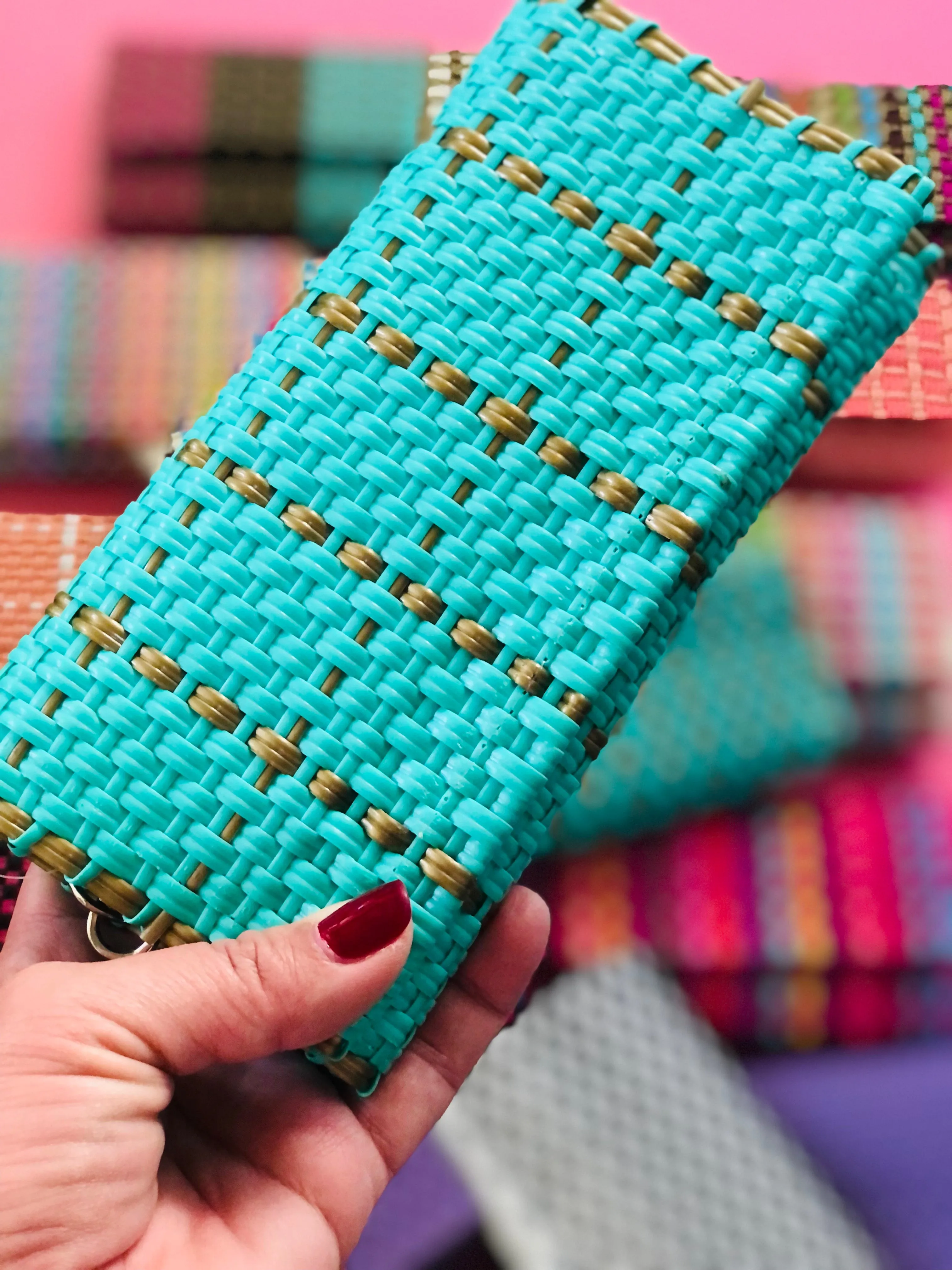 Fabiola Wallet Teal & Gold