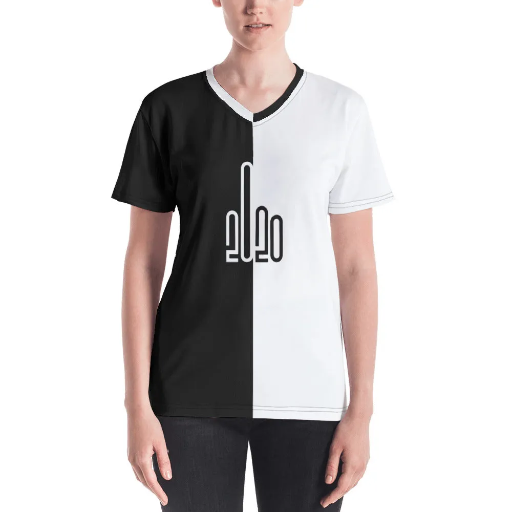 F*ck 2020 - Black and White Split - Women's V-neck