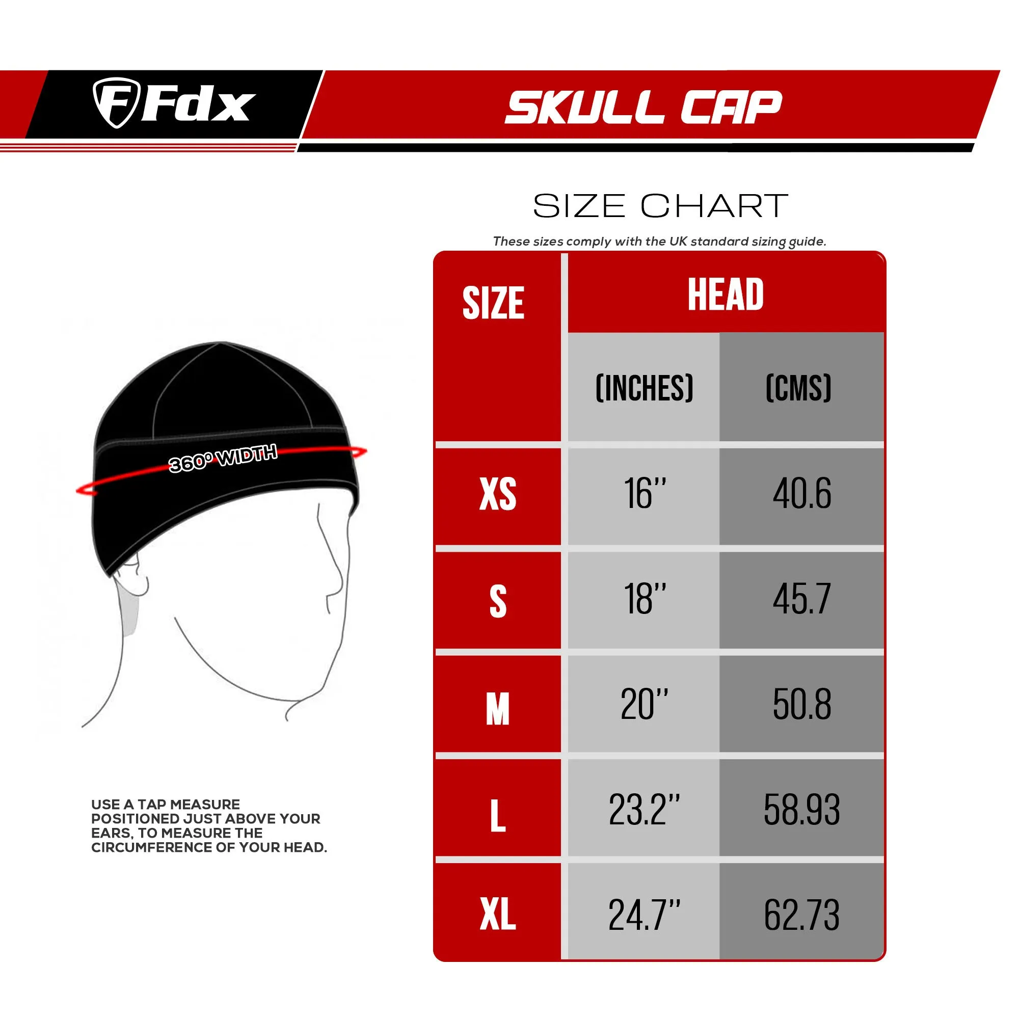 Fdx Cycling Skull Cap Under Helmet Hat