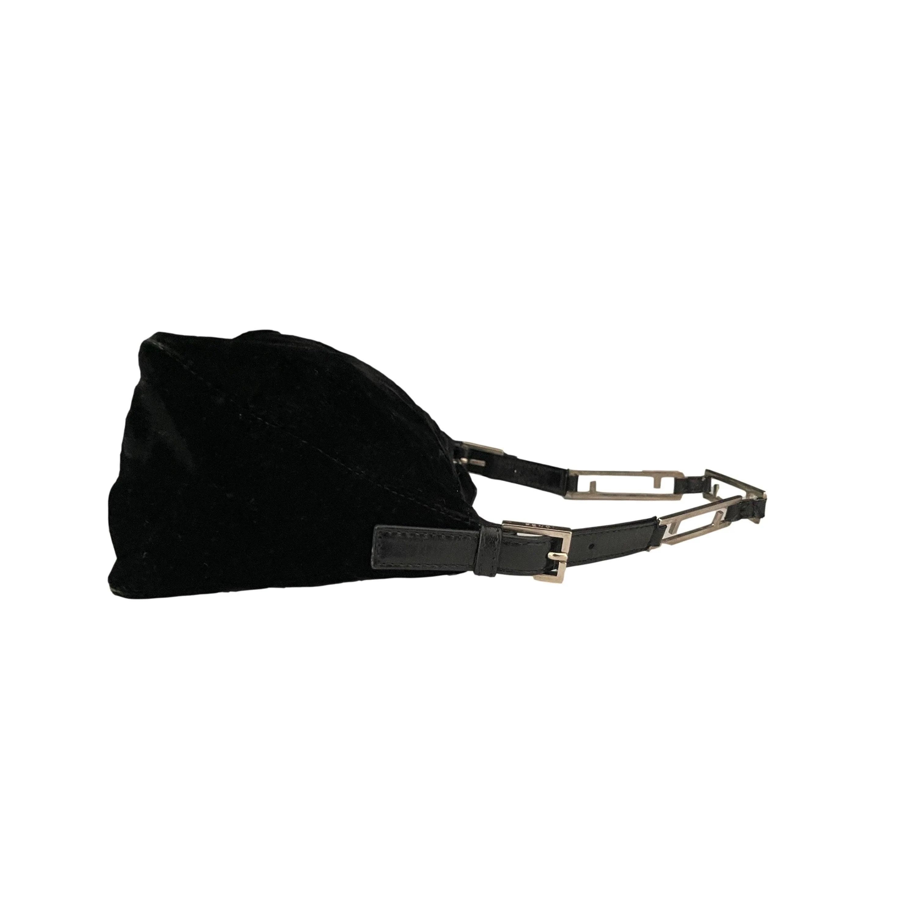 Fendi Black Velour Mini Shoulder Bag