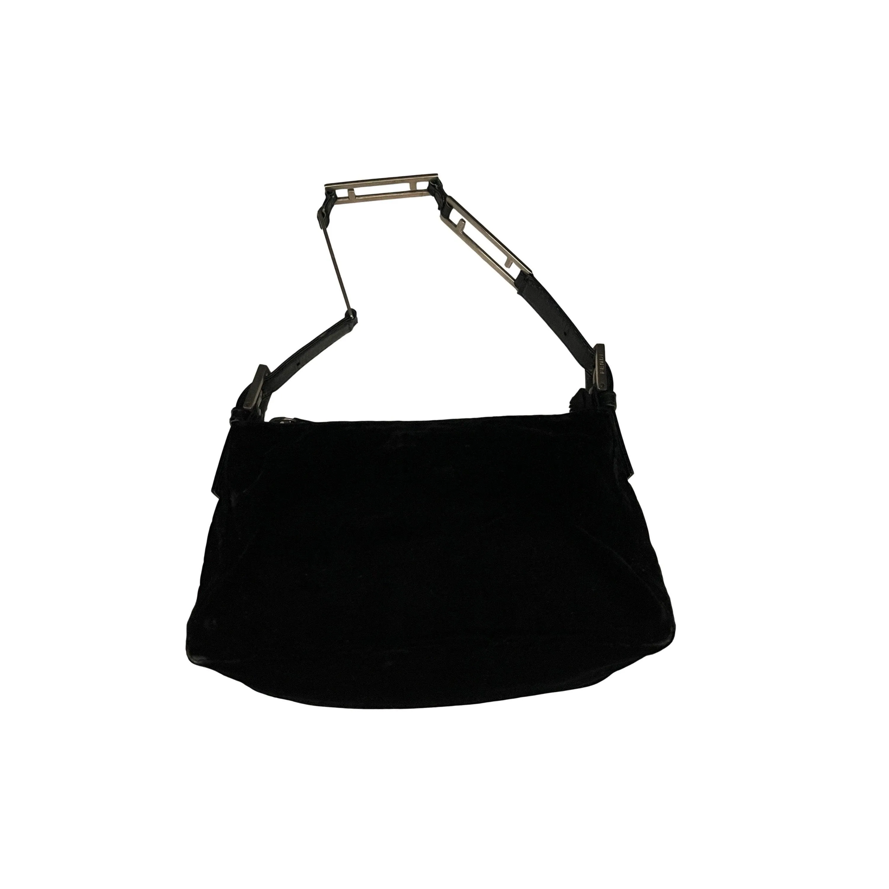 Fendi Black Velour Mini Shoulder Bag