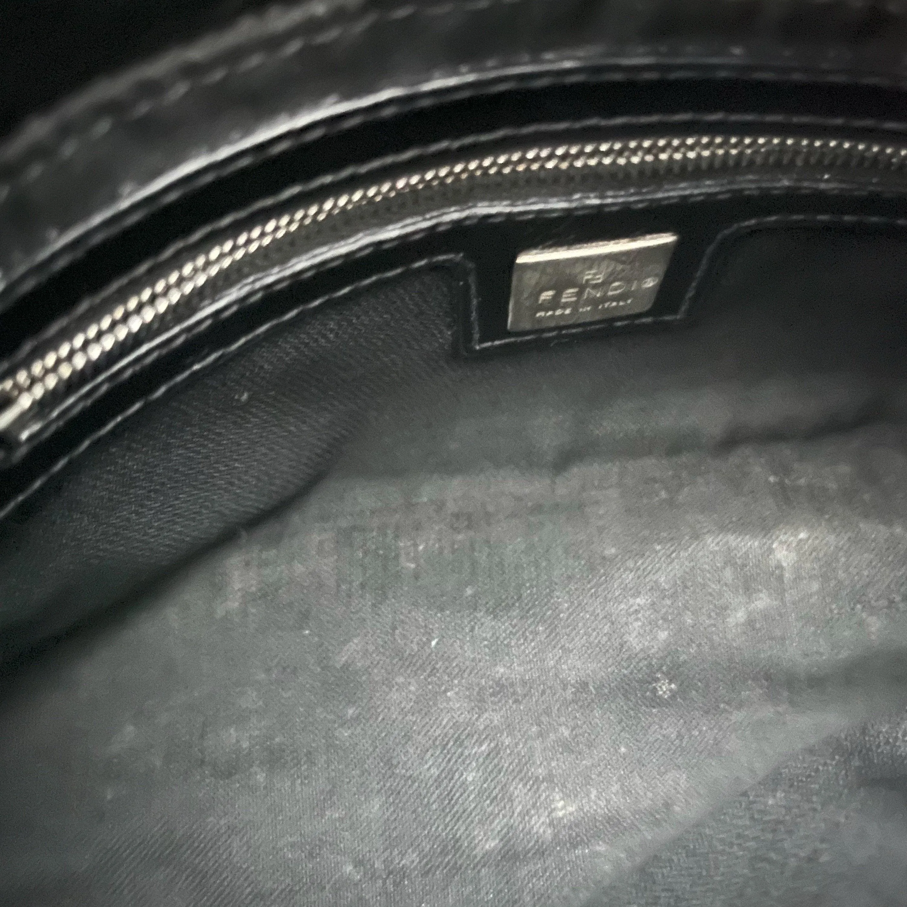 Fendi Black Velour Mini Shoulder Bag