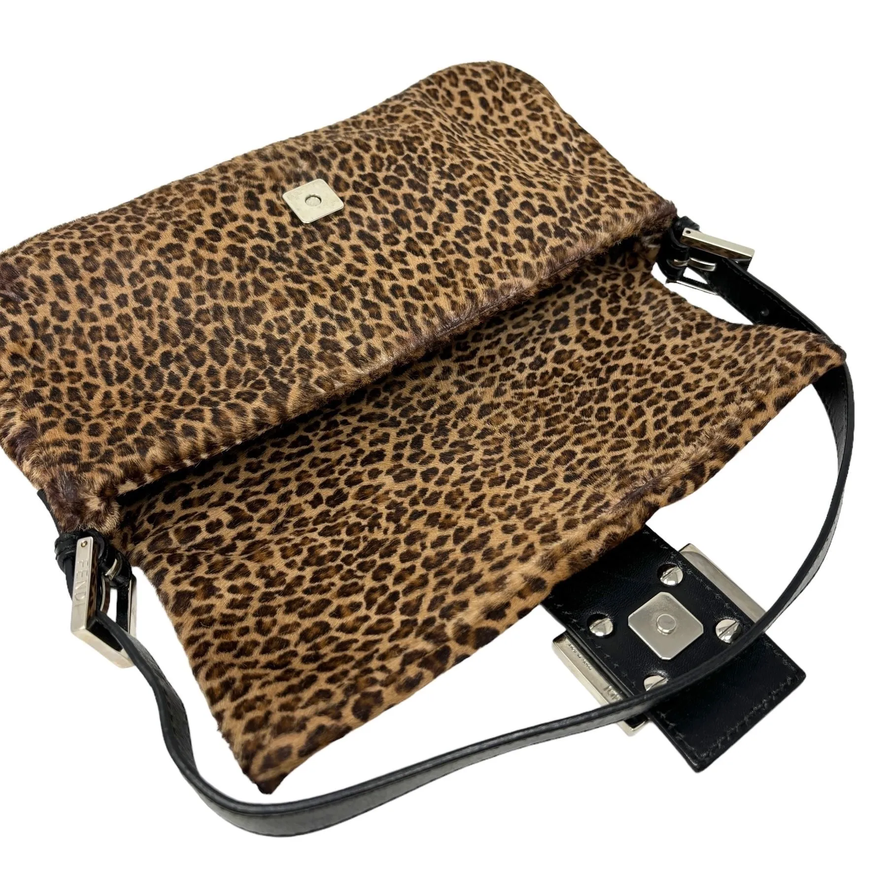 Fendi Cheetah   Red Baguette Bag