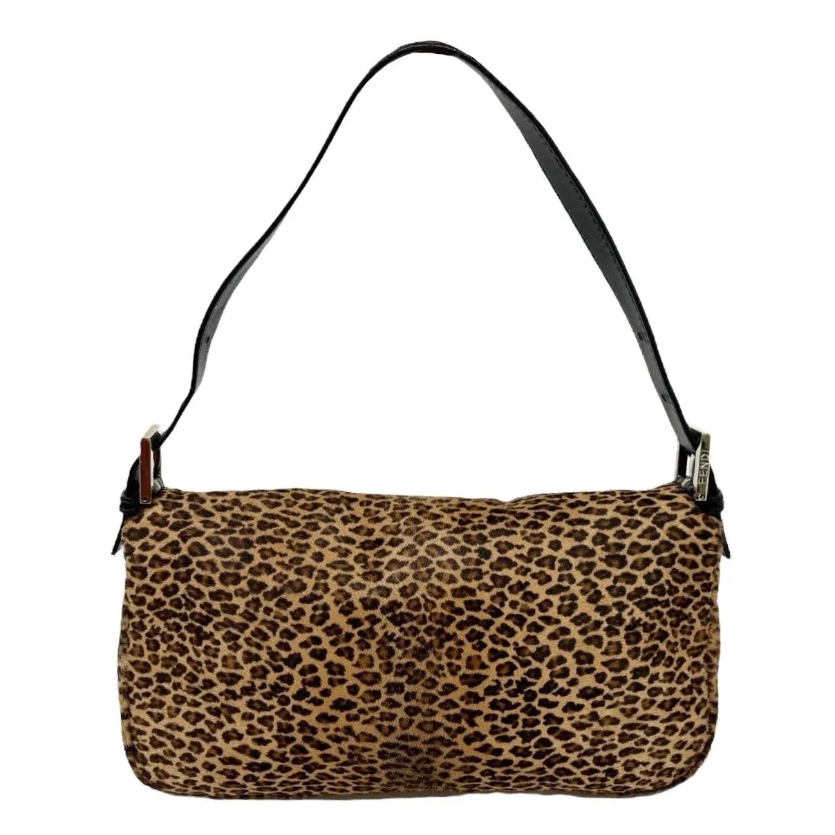 Fendi Cheetah   Red Baguette Bag