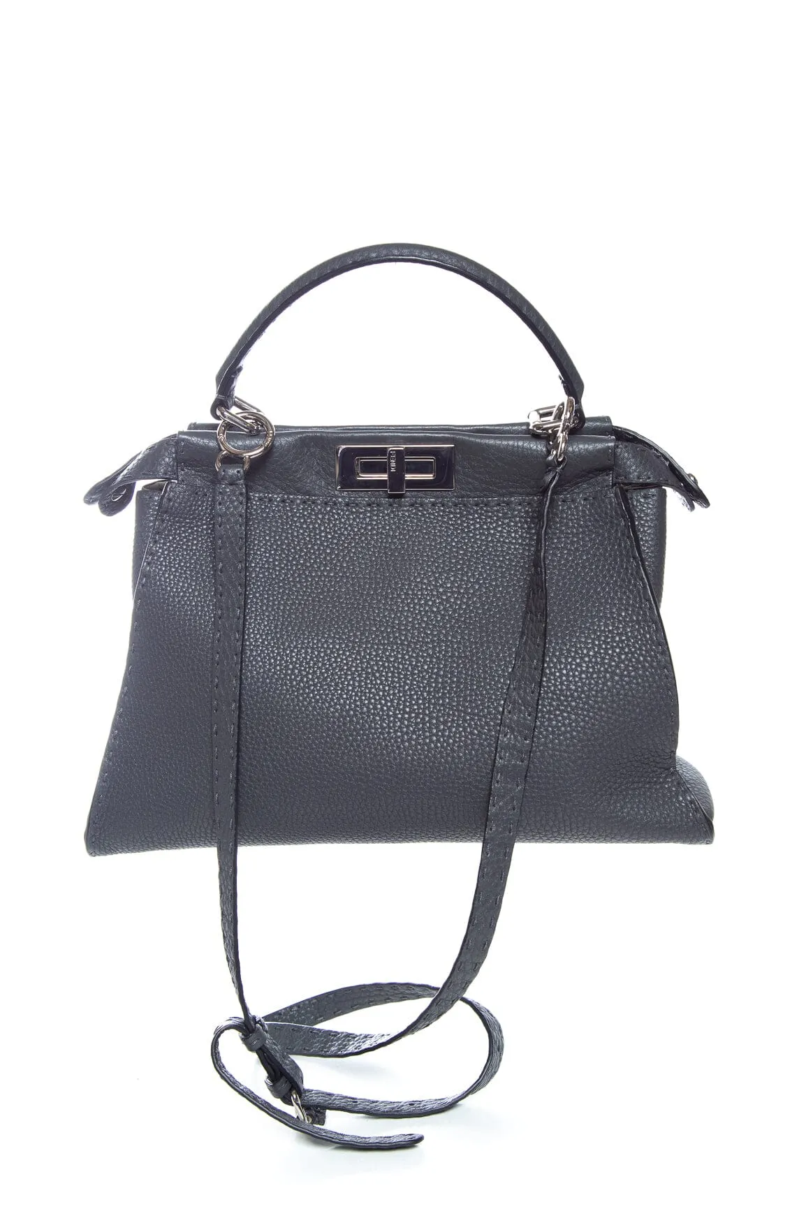 Fendi Slate Gray Medium Selleria Peekaboo