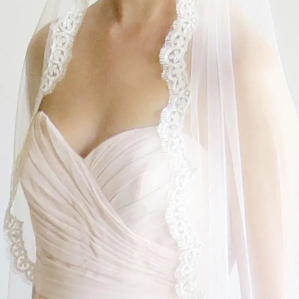 Fernanda Champagne Beaded Veil