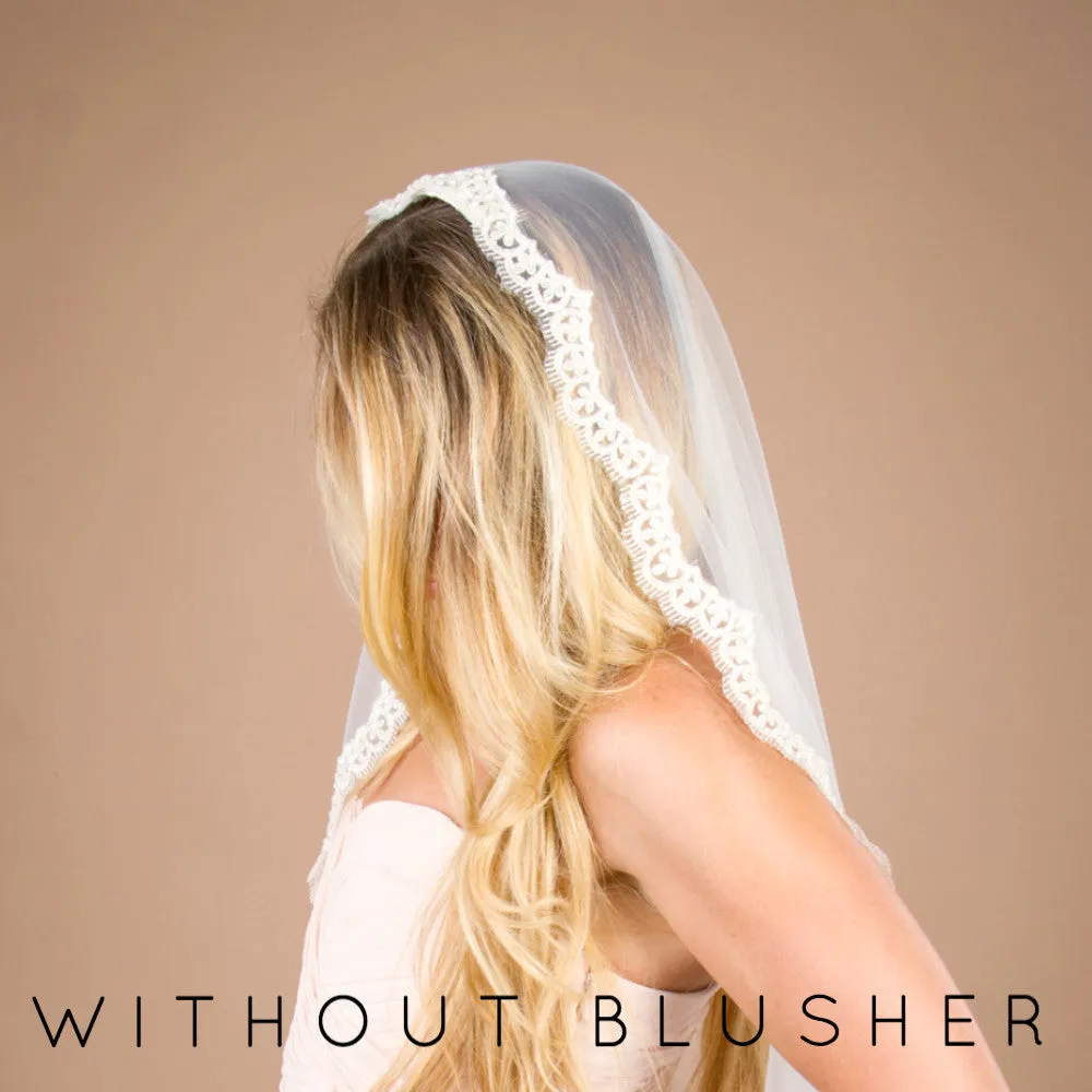 Fernanda Champagne Beaded Veil