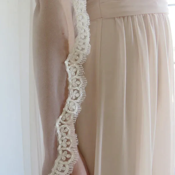 Fernanda Champagne Beaded Veil