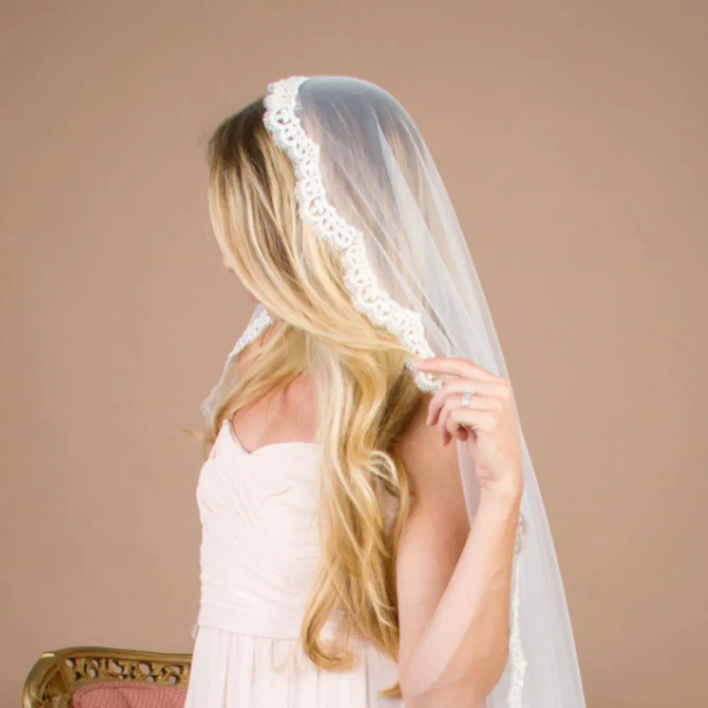 Fernanda Champagne Beaded Veil