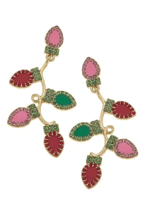 FESTIVE & BRIGHT RHINESTONE EMBELLISHED ENAMEL CHRISTMAS LIGHTS