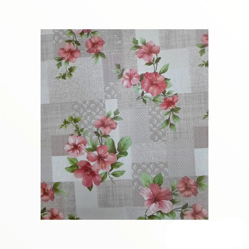 Flannel Backed Flowers Plastic Tabling 250A 140 cm