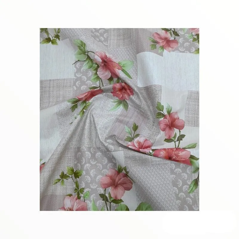 Flannel Backed Flowers Plastic Tabling 250A 140 cm