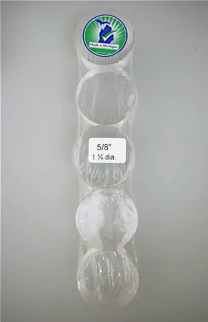 Flat Edge Acrylic Round 5/8 in thick x 1.25 in diameter, Polished Flat Top and Bottom, $3.