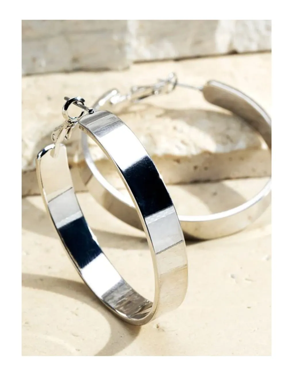Flat Hoops Silver