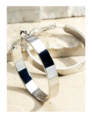Flat Hoops Silver