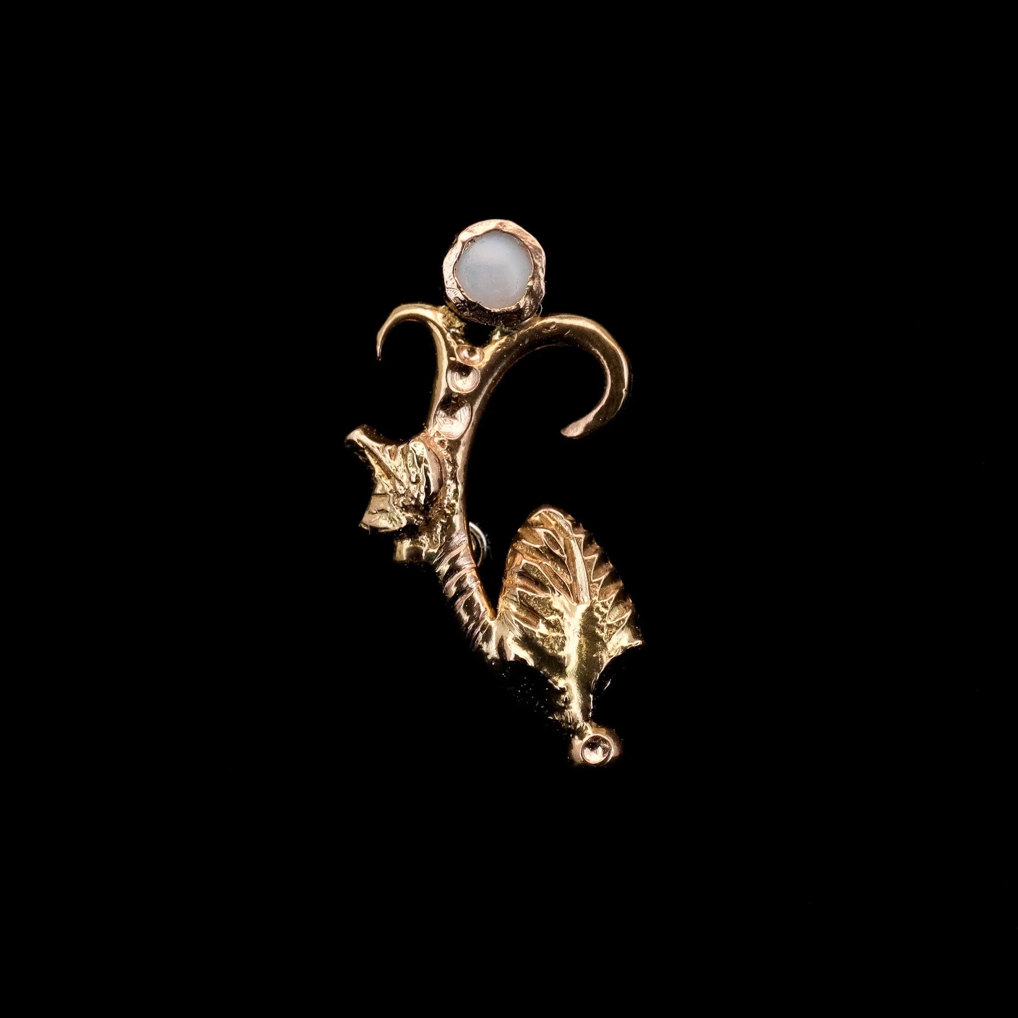 Flourish in Mixed Metals with Opal - Threaded End - 14ga