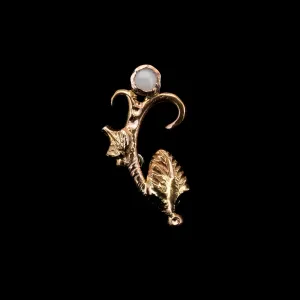 Flourish in Mixed Metals with Opal - Threaded End - 14ga