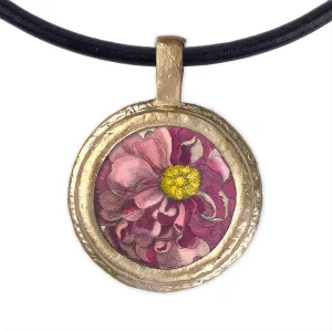 Fob Necklace, Hollar Pink Floral