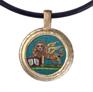 Fob Necklace, Micromosaic Lion