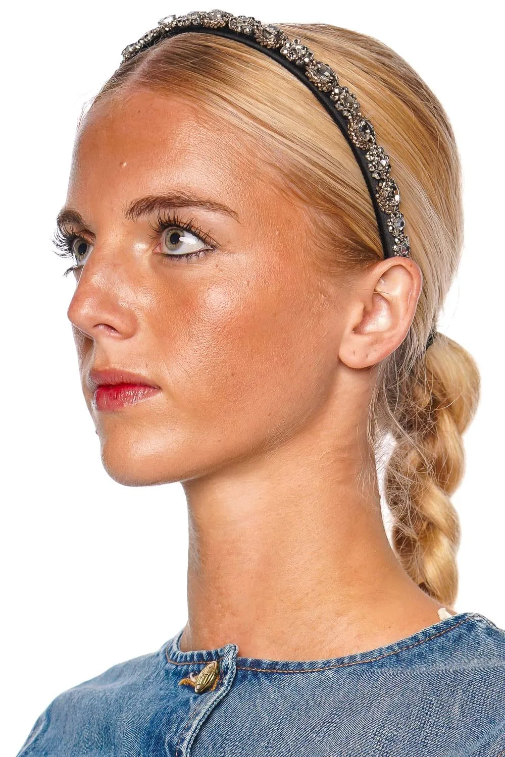 Frances Crystal Embellished Satin Headband