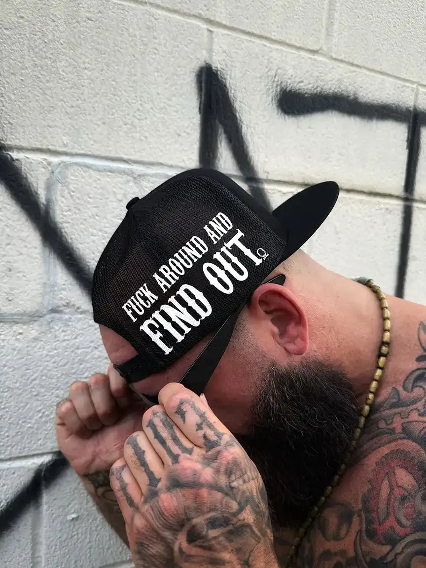 FUCK AROUND SIDE STYLE BLACK HAT