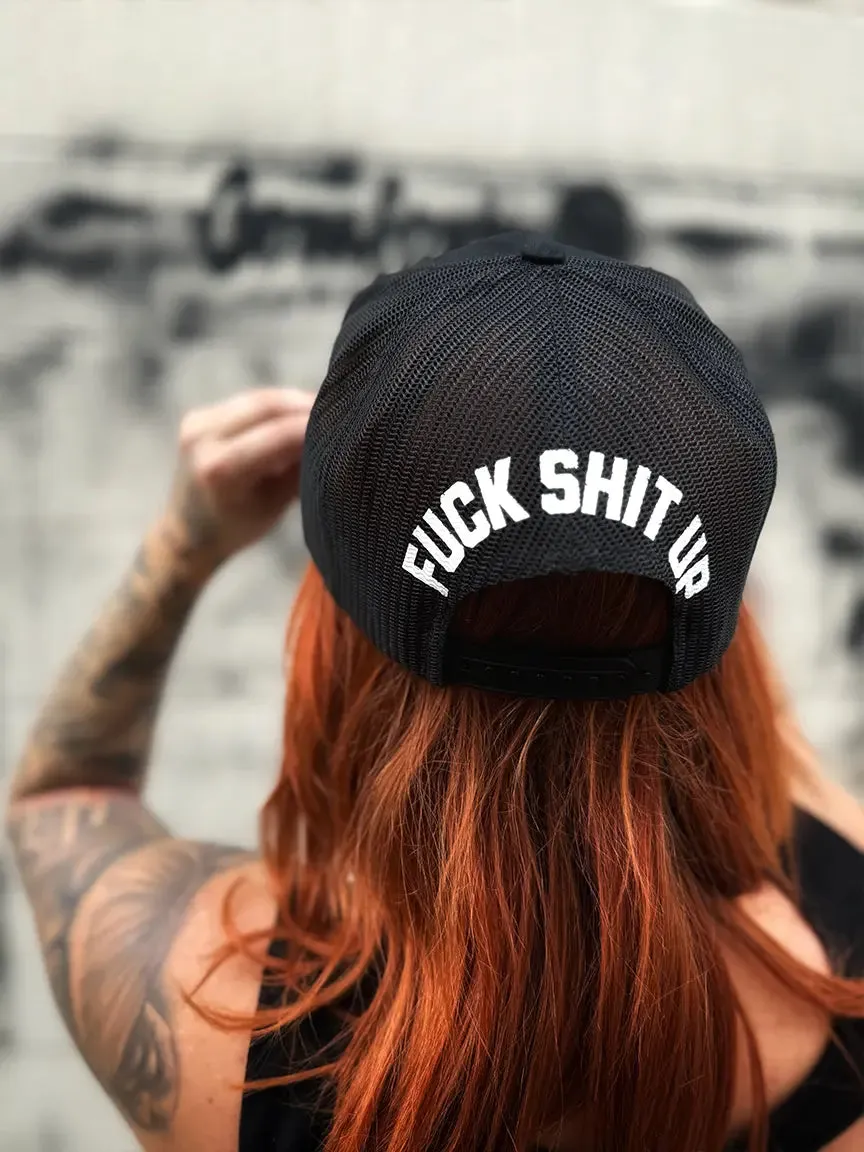FUCK SHIT UP SIDE STYLE BLACK HAT