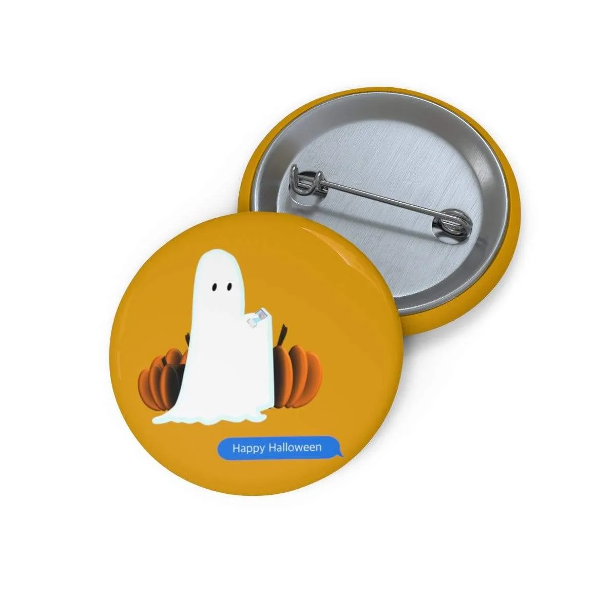 Funny Happy Halloween Text Message Pin Buttons