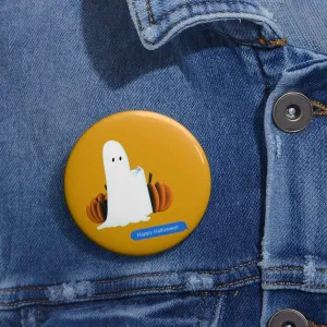Funny Happy Halloween Text Message Pin Buttons
