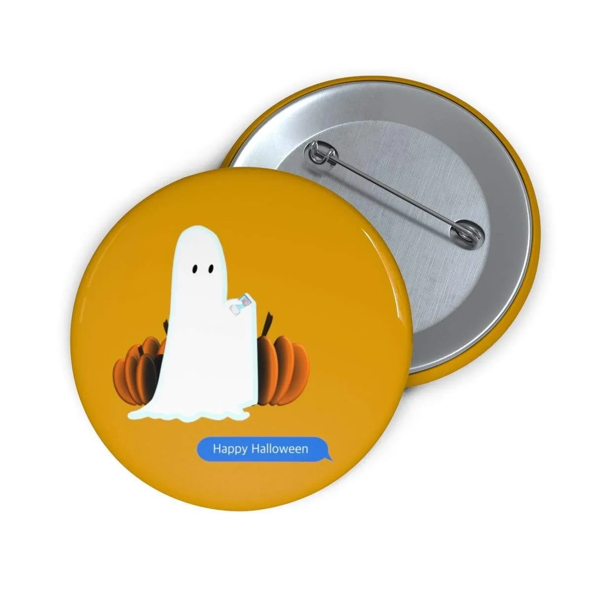 Funny Happy Halloween Text Message Pin Buttons