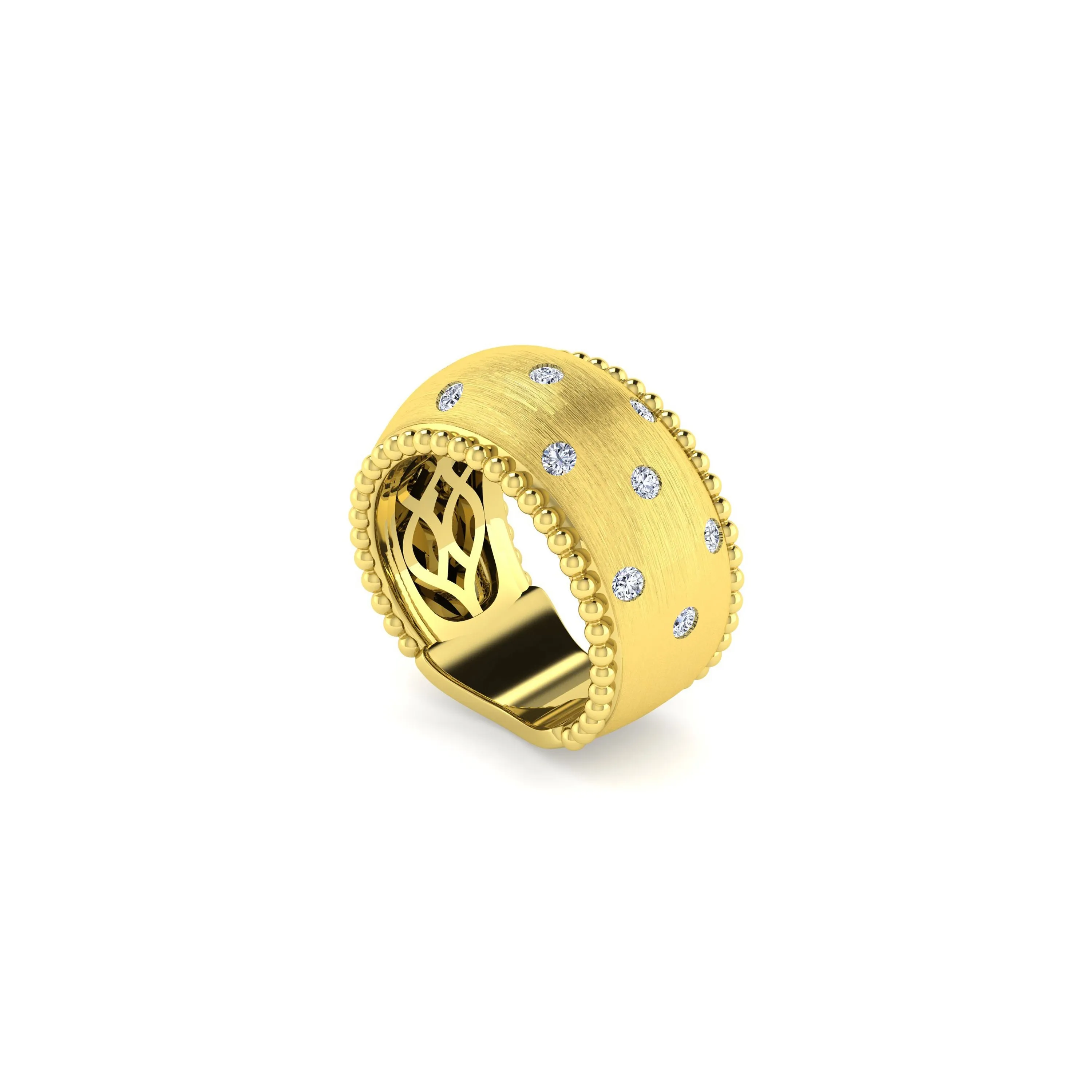 Gabriel & Co. Wide Scattered Diamond Ring