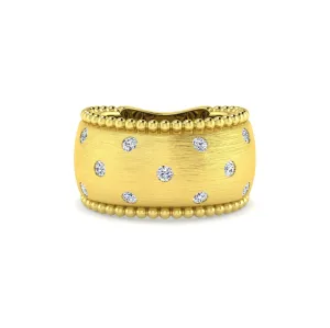 Gabriel & Co. Wide Scattered Diamond Ring