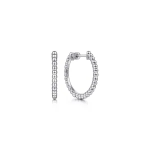 Gabriel Sterling Silver 20mm Bujukan Beaded Hoop Earring
