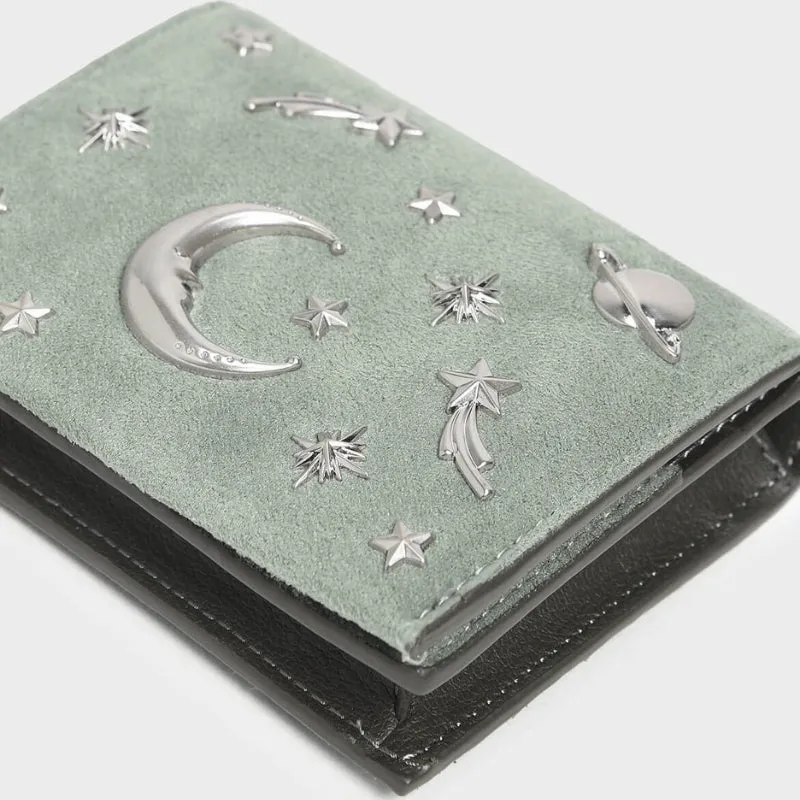 Galaxy Embellished Sage Green Cardholder