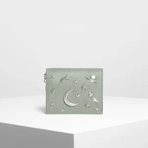 Galaxy Embellished Sage Green Cardholder